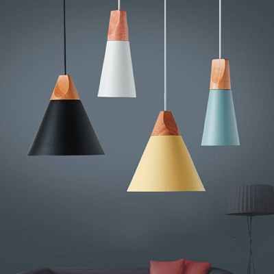 Cone Hanging Pendant Light Modern Metal Suspension Lamp for Living Room