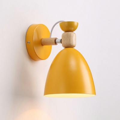 Contemporary Macaron Wall Lamp 1 Light Metal Wall Light for Bedroom