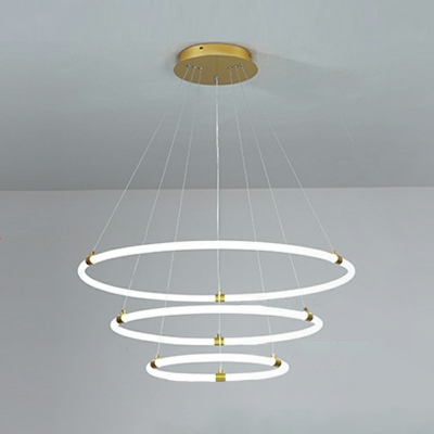 Contemporary Style Multilayer Chandelier Lighting Kit Acrylic Hanging Ceiling Light in White