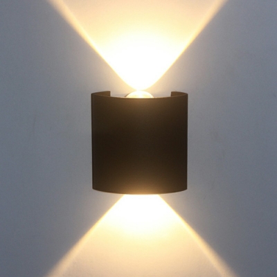 Half-Cylinder Wall Mount Lighting Modern Style Metal 8-Lights Ceiling Pendant Light in Black