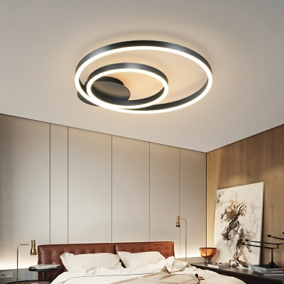 LED Black Linear Flushmount Lighting Dining Room Bedroom Living Room Flush Mount Lighting Fixtures
