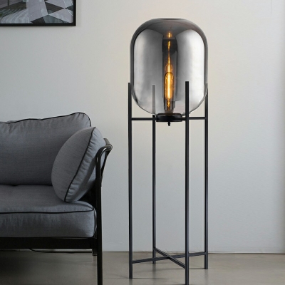 Modern Floor Lights Metal and Glass Drum Floor Lamps for Living Room