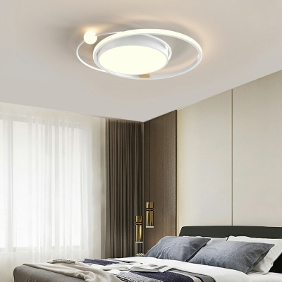 Modern Minimalist Aluminum Ceiling Light  Nordic Style Acrylic Flushmount Light for Living Room and Bedroom