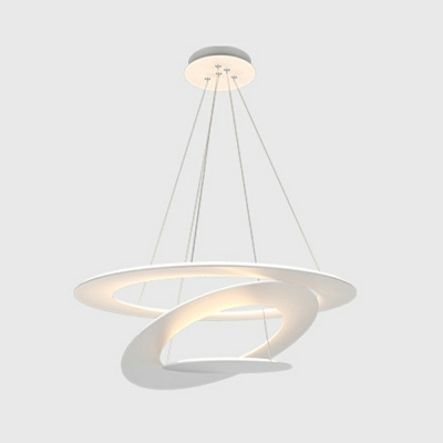 Modern Multi-Tier Chandelier Lamp White Chandelier Light for Living Room