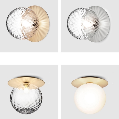 Nordic Contemporary Minimalist Ceiling Lamp Round Glass Flush Mount Light