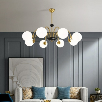 Postmodern Light Luxury Molecular Chandelier Lighting Opal Glass Hanging Pendant Light for Living Room/Bedroom
