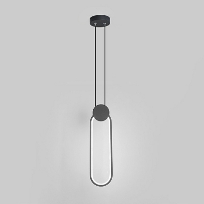 1-Light Hanging Ceiling Light Minimalism Style Geometric Shape Metal Pendant Lighting Fixtures