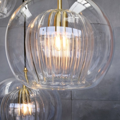 1 Light Industrial Pendant Lighting Clear Glass Hanging Lamp
