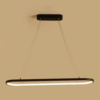 1-Light Island Lighting Contemporary Style Oval Shape Metal Ceiling Lights