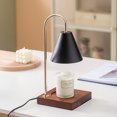 1-Light Table Lamp Contemporary Style Cone Shape Metal Nightstand Lamp (without Aromatherapy Candles)