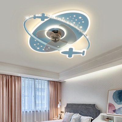 2 Lights Kids Style Ceiling Fan Starry Sky Acrylic Ceiling Fan