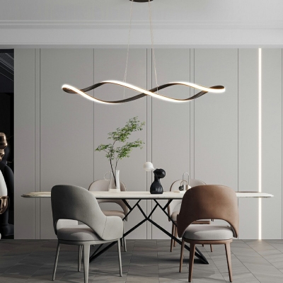 1-Light Island Ceiling Light Minimal Style Geometric Shape Metal Pendant Chandelier