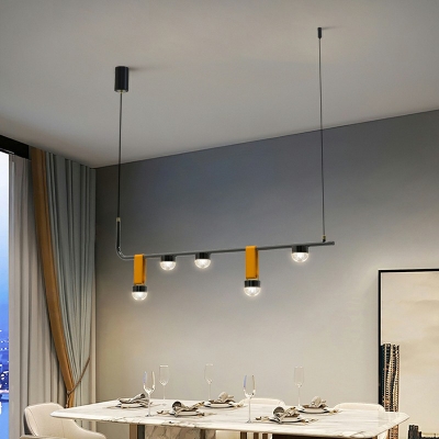 5-Light Island Ceiling Light Contemporary Style Geometric Shape Metal Pendant Chandelier