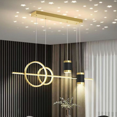 5-Light Island Lighting Contemporary Style Circle Shape Metal Ceiling Lights