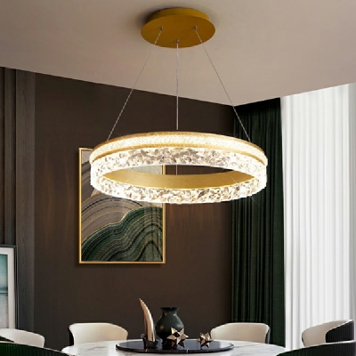 Contemporary Acrylic Chandelier Lamp 1 Light Circle Chandelier Light