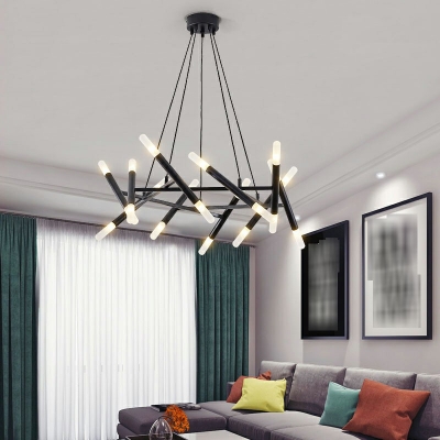 Contemporary Circular Chandelier Lamp Metal Chandelier Light for Living Room