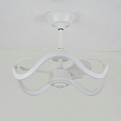 Contemporary Semi Flush Mount Light with Acrylic Shape Ceiling Mounted Fan Light