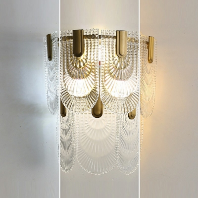 Glass Flush Mount Wall Sconce Modern Elegant Sconce Light Fixtures for Living Room