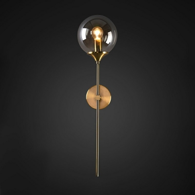 Gold Cylindrical Wall Light Fixtures Modern Style Glass 1 Light Wall Sconce Lights