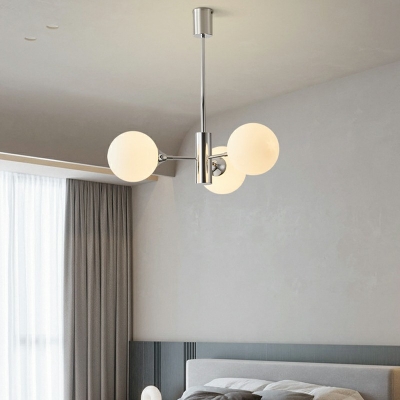 Modern Chandelier Lamp Sputnik White Glass Chandelier Light for Dining Room