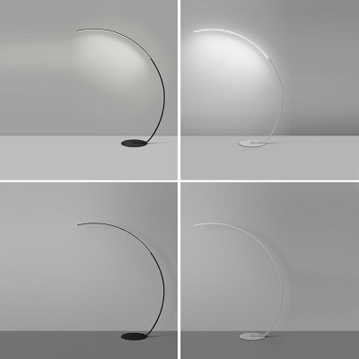 Modern Curved Floor Lamp 1 Light Metal Floor Lamp for Bedroom