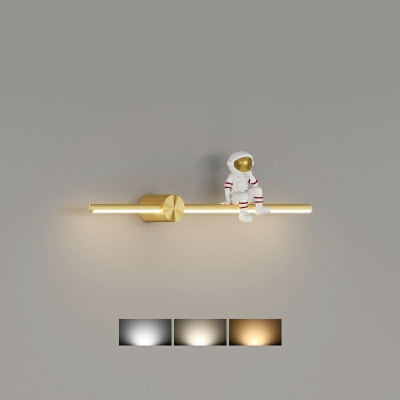 Modern Style Curved Wall Lighting Fixtures Metal 1-Light Sconce Light in Gold