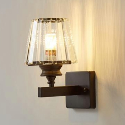 Modern Wall Lamp 1 Light Crystal Wall Sconce Lighting with Arm