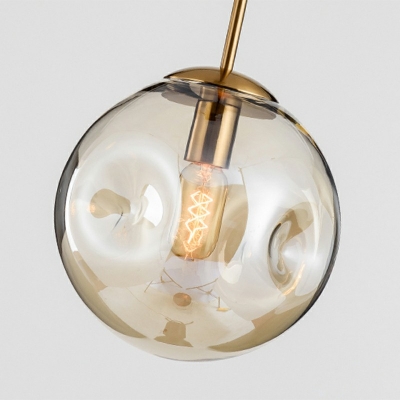 Pendulum Down Lighting Modern Style Glass 1-Light Drop Pendant in Smoke Gray