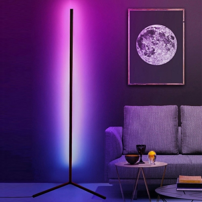 Simple LED Living Room Bedroom Black Vertical Line Floor Lamp Standing Lamps