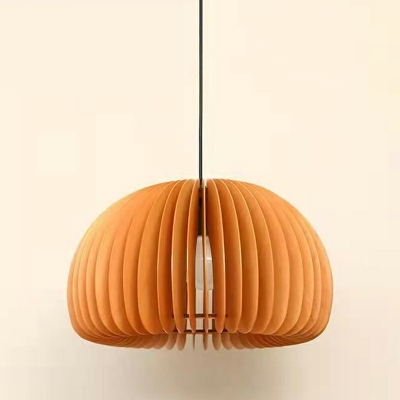 Wooden Suspension Lamp Single Head Contemporary Pendant Light for Kitchen Island