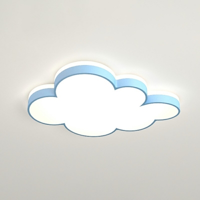 1-Light Flush Mount Lighting Kids Style Cloud Shape Acrylic Ceiling Mounted Fixture