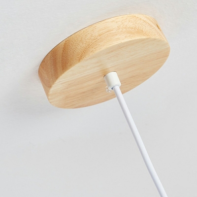 1-Light Pendant Lighting Minimalism Style Tube Shape Wood Hanging Lamps