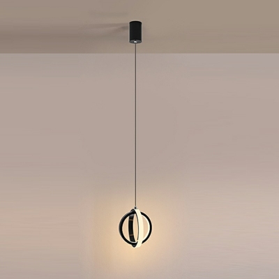 2-Light Hanging Chandelier Contemporary Style Ring Shape Metal Pendant Light Kit