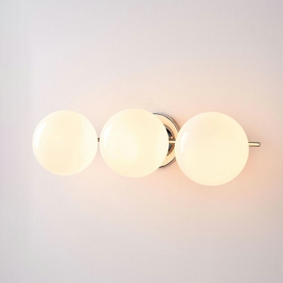 Brass Vanity Wall Light Fixtures Globe Shape Contemporary Bathroom Vanity Lights