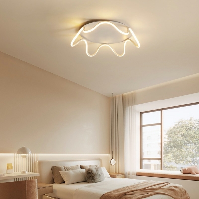 Crown Ceiling Light Cartoon Aluninum LED Flush-Mount Light Fixture for Bedroom