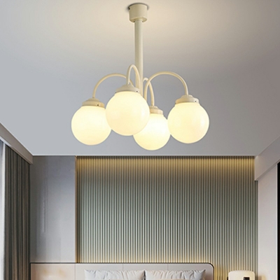 Globe Glass Hanging Pendant Lights Modern Metal Flush Mount Chandelier for Living Room