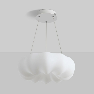 LED Contemporary Pendant Light Cloud Shape Acrylic Chandelier in Cream-White