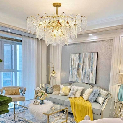 Modern Chandelier Lighting Fixtures Glass Drum Multi Pendant Light for Living Room