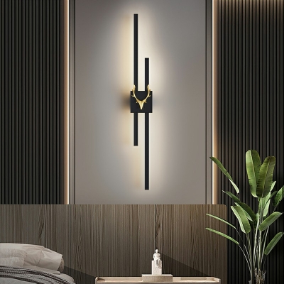 Modern Linear Wall Mounted Light Fixture LED Minimalism Flush Mount Wall Sconce for Bedroom