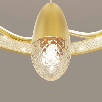 Modern Style Gold Chandelier Lamp Crown Shaped Chandelier Light for Bedroom