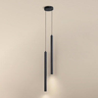 Pipeline Shape Suspension Light LED Metallic Modern Led Pendant Light in Black