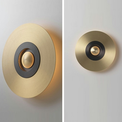 Post-Contemporary Round Shape Wall Light Metal Wall Lamp in Gold
