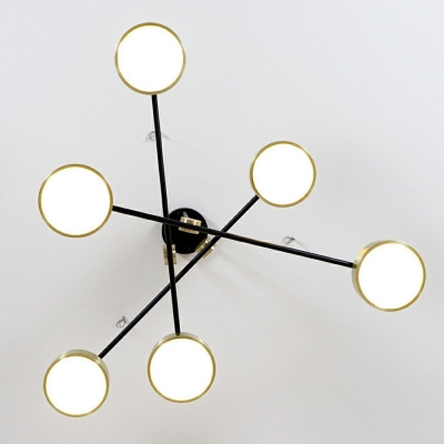 Postmodern Sputnik Chandelier Lamp 6 Light Metal Chandelier Light