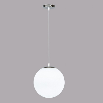 White Ball Hanging Lamp Kit Modern Style Glass 1 Light Pendant Light