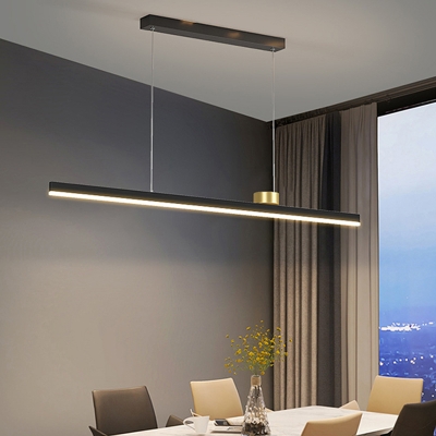 2-Light Island Lighting Contemporary Style Linear Shape Metal Ceiling Lights