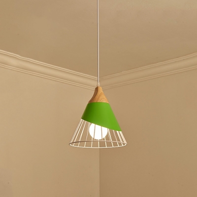 1-Light Pendant Lighting Industrial Style Cone Shape Metal Hanging Lamps