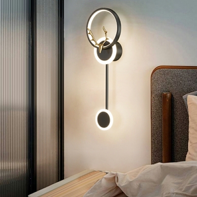 3 Lights Circular Sconce Light Modern Style Glass Wall Lighting Ideas in Gold