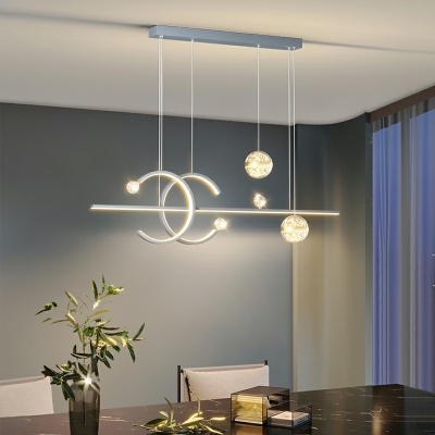 5-Light Island Lighting Contemporary Style Cylinder Shape Metal Ceiling Lights