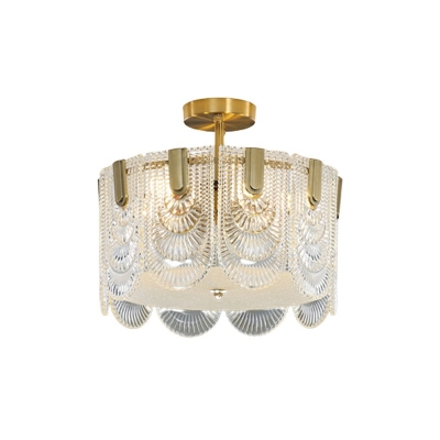 American Style Chandelier Glass Wrought Copper Chandelier Light