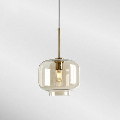 Contemporary Style Pendant Lighting Clear Glass Hanging Lamp